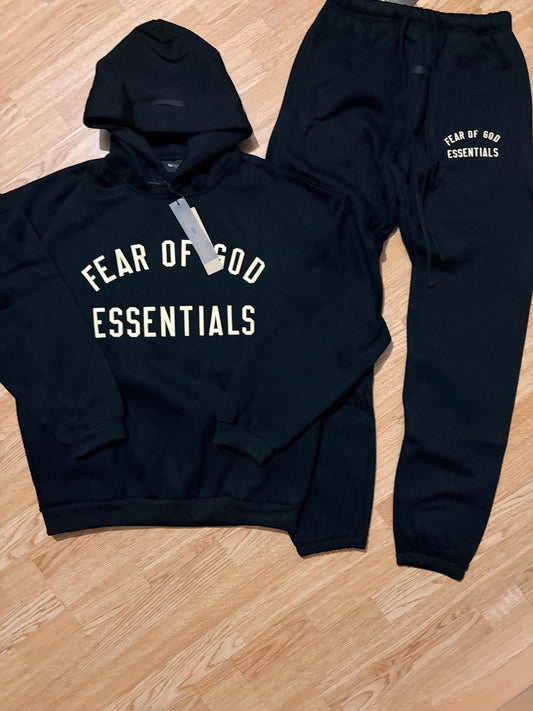 Essentials Fear Of God FW24 Black & Gold Tracksuit