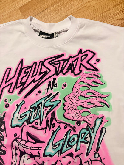Hellstar Studio No Guts No Glory White T-Shirt