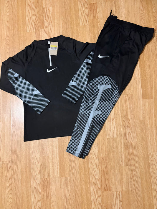 Nike Strike Drill Dri Fit Black & Grey Tracksuit