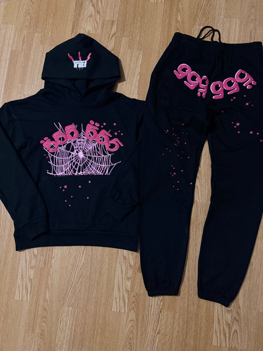 Sp5der Black & Pink Angel New Season Tracksuit